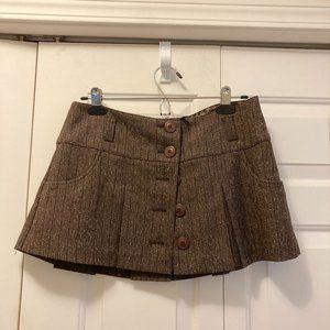 Guess Pleated Tweed Mini Skirt